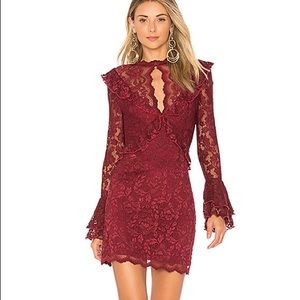 Saylor - Devin dress - red lace long sleeve